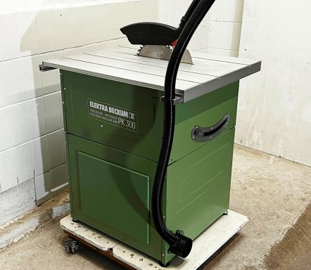 Elektra Beckum PK 300 mit Absaugadapter und Absaugschlauch zur Spanhaube oben